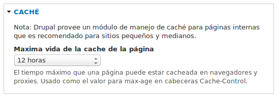 Configuración del Tiempo de Caché