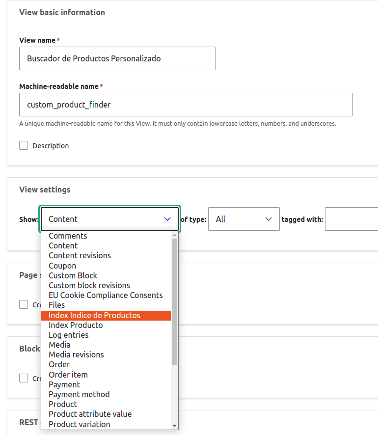 Configuración de Search Api