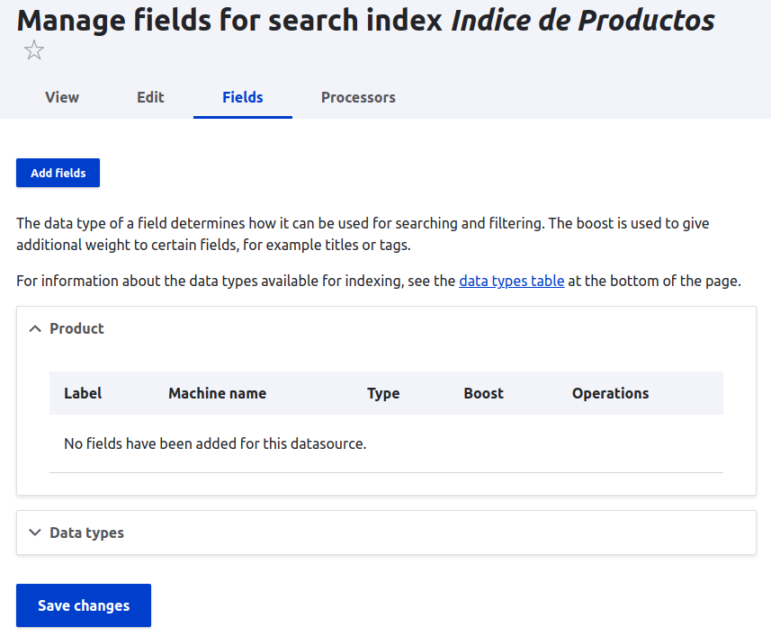 Configuración de Search Api