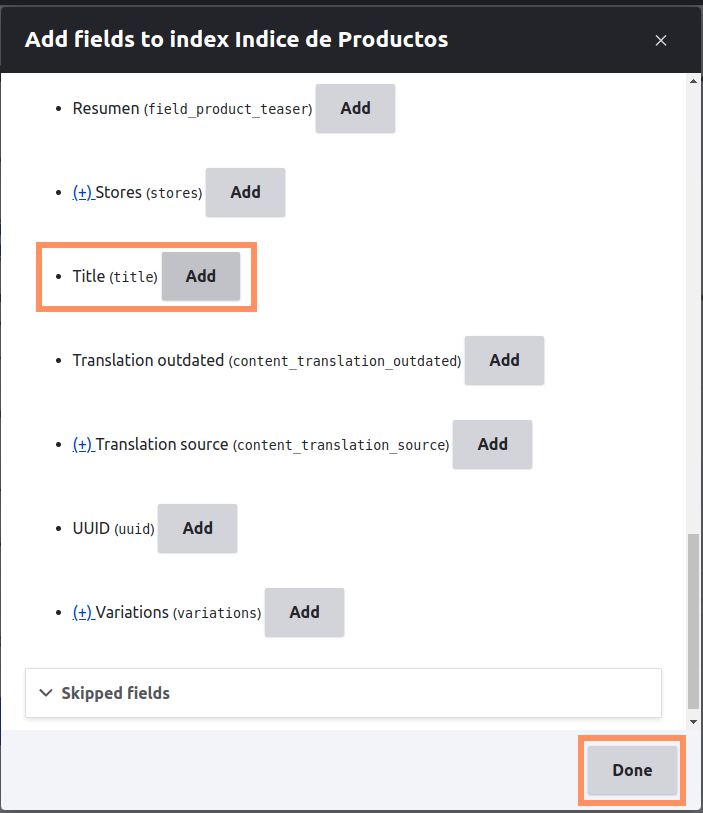 Configuración de Search Api