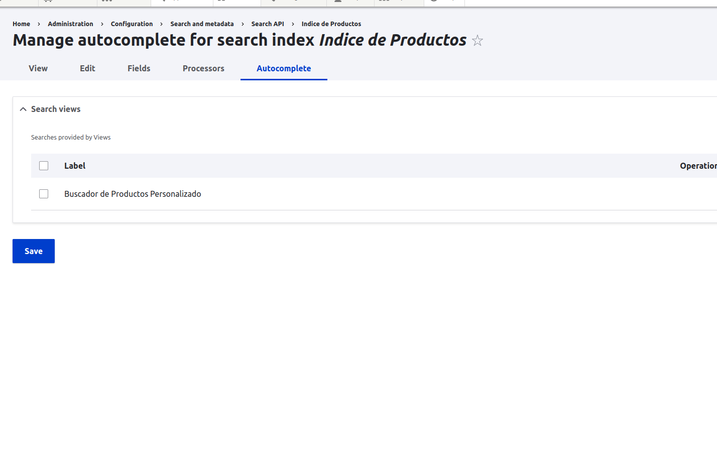 Configuración de Search Api Autocomplete